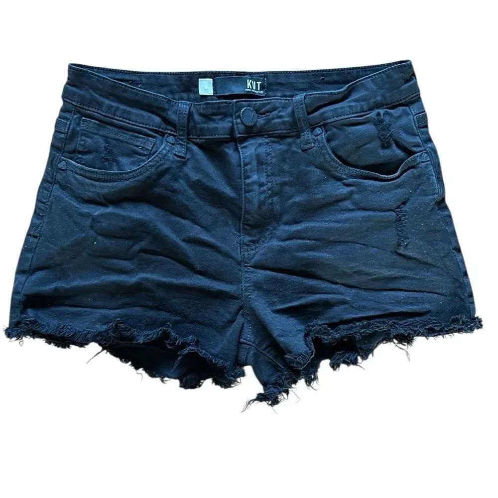 Kut from the Kloth Black Distressed Jean Shorts